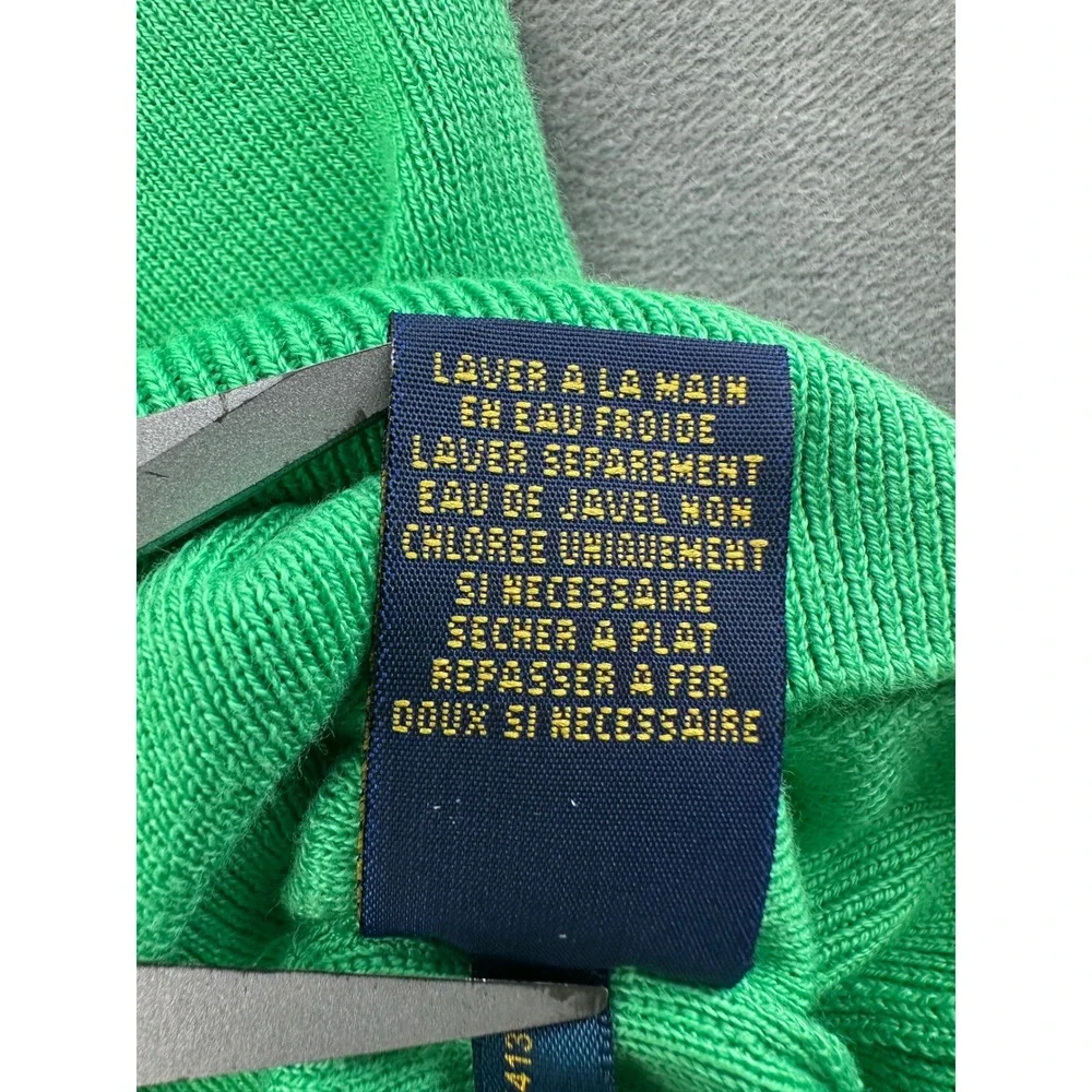 Polo Ralph Lauren Green Pima Cotton V Neck Sweater Vest Mens 2XLT Tall Logo